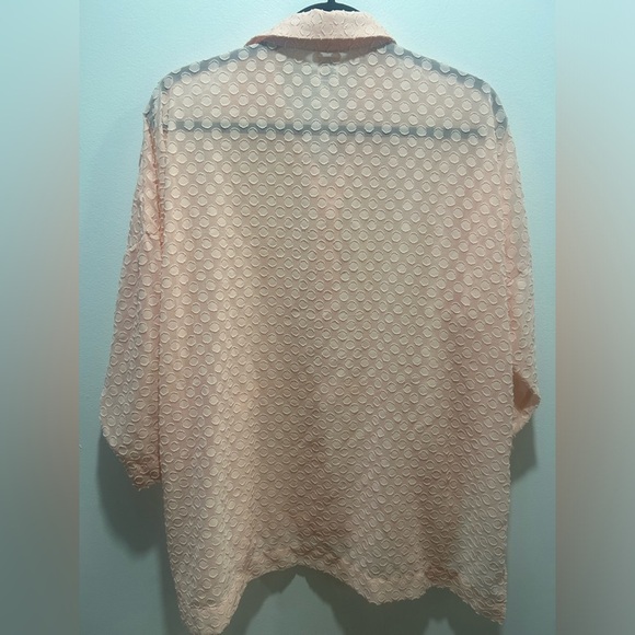 WYNNE LAYERS size M peach 3/4 sleeve popover tunic, light weight, relaxed fit - Picture 9 of 9